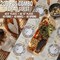 Trendables Fancy Plastic Wedding Dinnerware Set – Gold Disposable Forks Spoons Knives, 10” Charger Plates & 8” Dessert Plates – Elegant Reception, Holiday, Banquet & Special Event Supplies